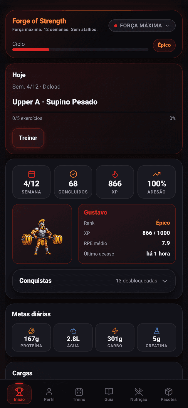 Forge of Strength Pro — dashboard screenshot
